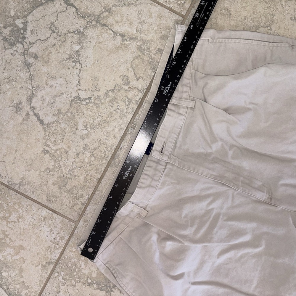 Vintage Polo Ralph Lauren Hammond Chino Pants Men 40x30 Ivory Pleated Small Spot - Picture 6 of 8